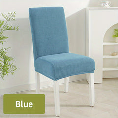 Stretch Chair Cover with Elastic Band Solid Jacquard Grid Pattern