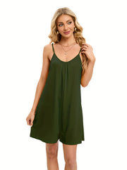 Backless Cami Romper Jumpsuit for Women's Clothing