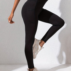 High Waist Crop Pants With Side Pocket Yoga Leggings