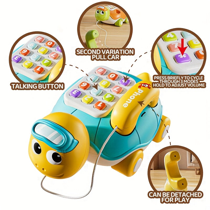 Cartoon Phone Toy with Piano Music and Lights for Babies