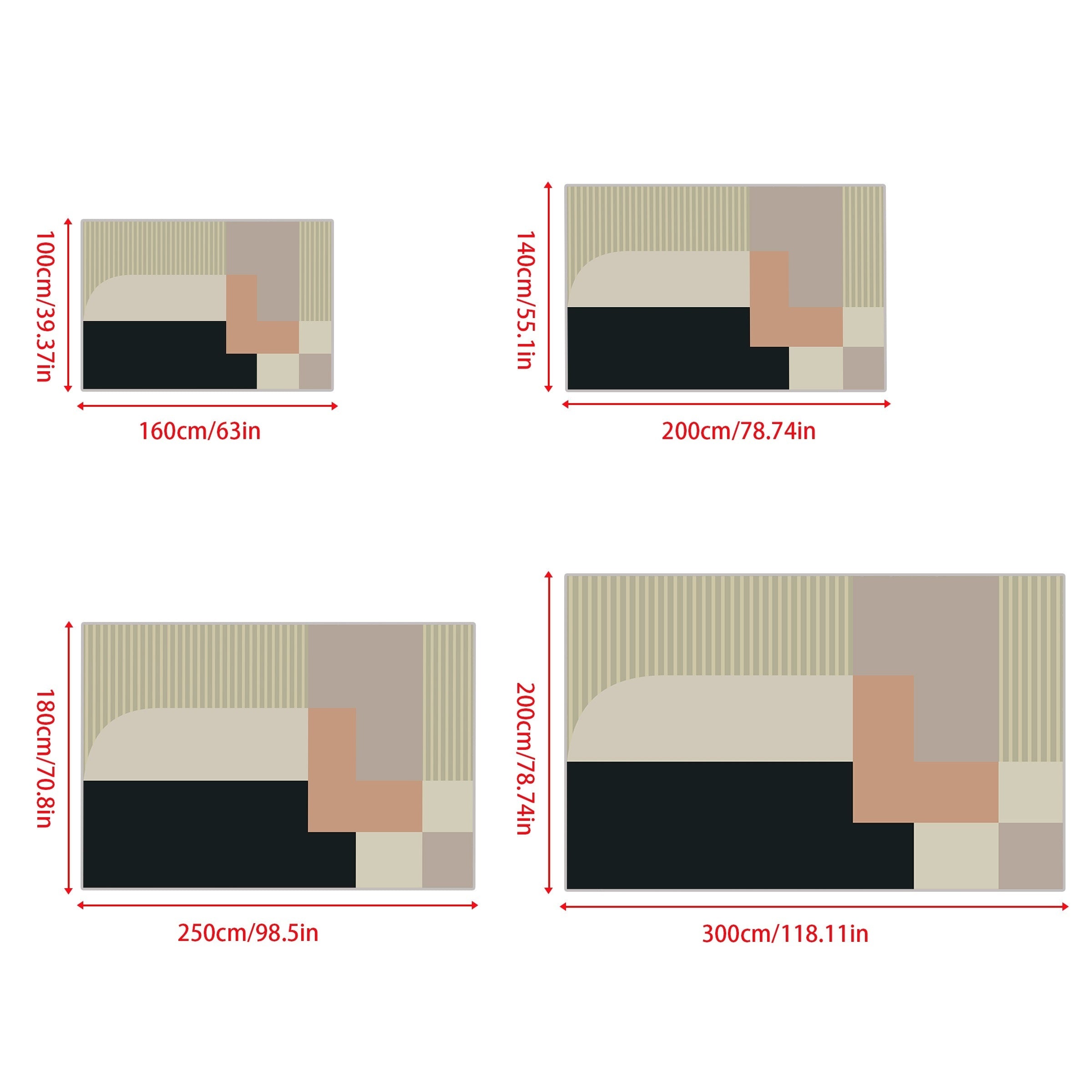 Nordic Geometric Carpets for Living and Bedroom Areas