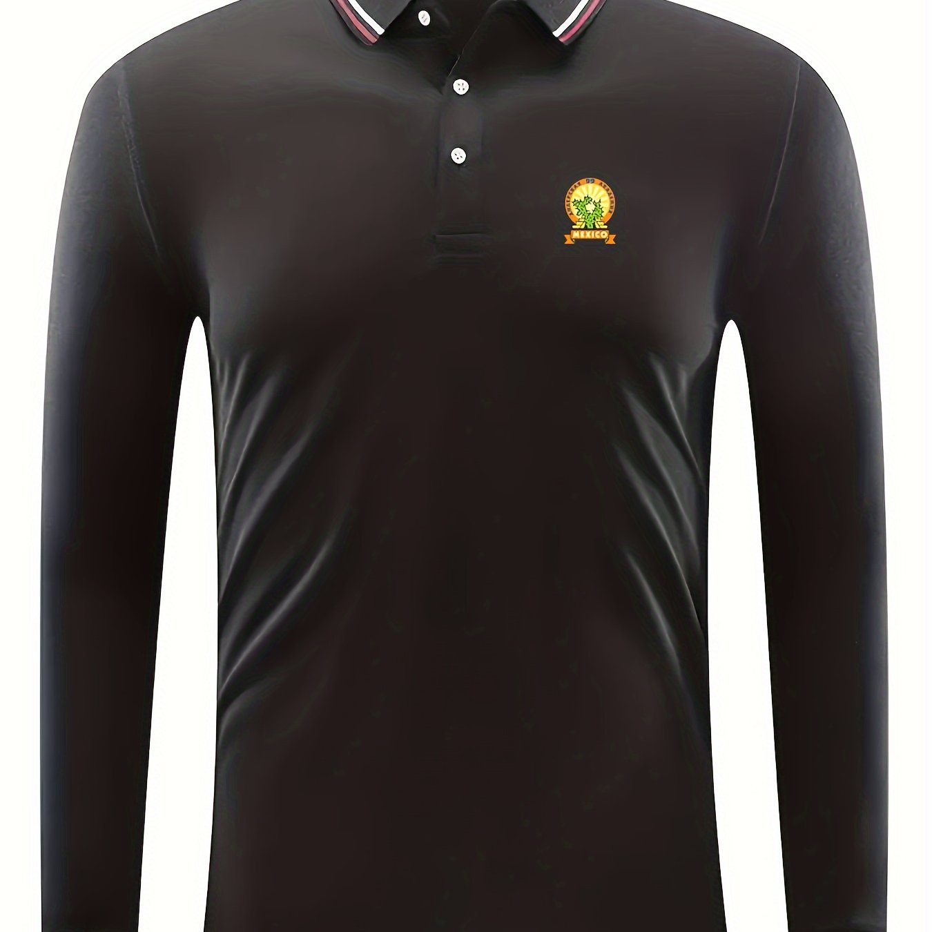 MEXICO Pattern Men's Casual Long Sleeve Shirt Golf Tennis Equestrian