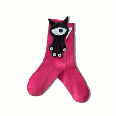 Women's Doll Decor Comfy Mid Tube Socks Stockings Hosiery