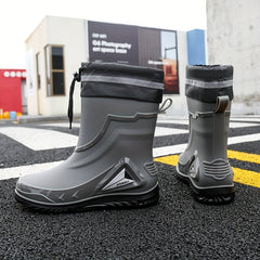 Men's PVC Rain Boots Adjustable Buckle Comfy Non Slip Shoes