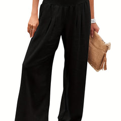 Smocked Waist Wide Leg Pants for Spring & Summer