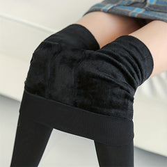 Fuzzy Thermal Footless Tights Plush Lined Leggings Women's Stockings