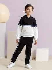 Boys 2pcs Letter Print Hoodie & Sweatpants Set Outdoor Spring And Autumn