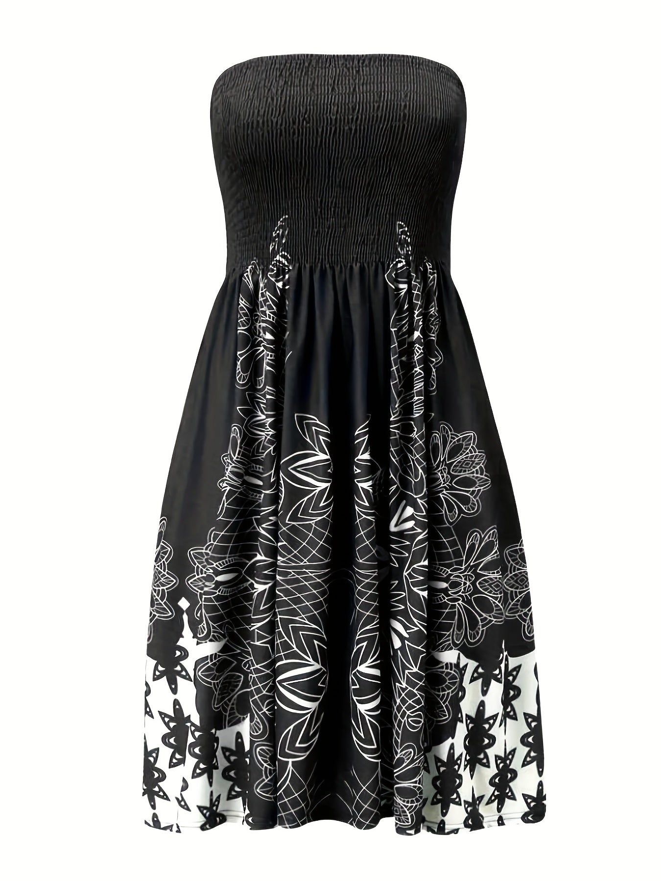 Floral Off Shoulder Midi Dress Casual Pleated - Women's Clothing