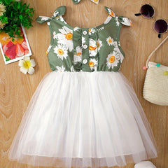 Baby Girl's Sleeveless Print Top & Mesh Skirt Set
