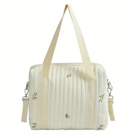 Embroidered Quilted Mommy Bag Diaper Baby Bottle Organizer Bag