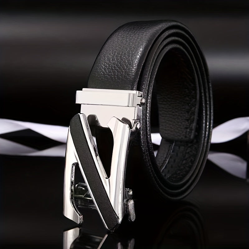 Men's Automatic Buckle Leather Casual Pants Belt