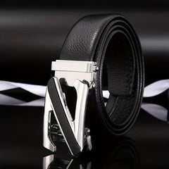 Men's Automatic Buckle Leather Casual Pants Belt