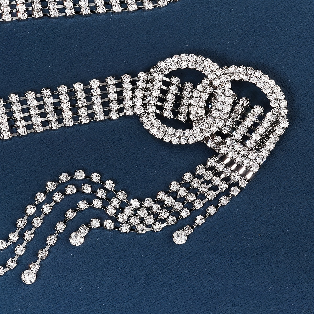 Crystal Chain Belts For Women Rhinestone O Ring Waistband Belt For Dress