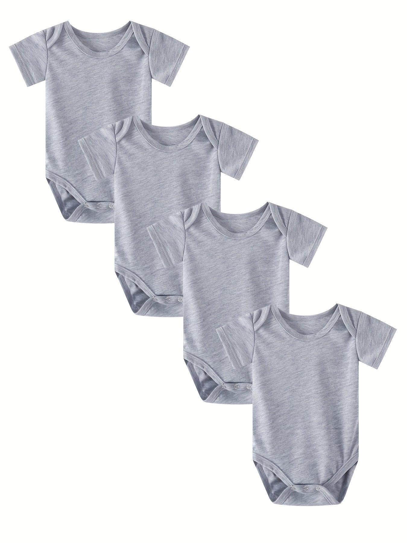 4pcs Baby Girls & Boys Short Sleeve Onesie Set Clothes