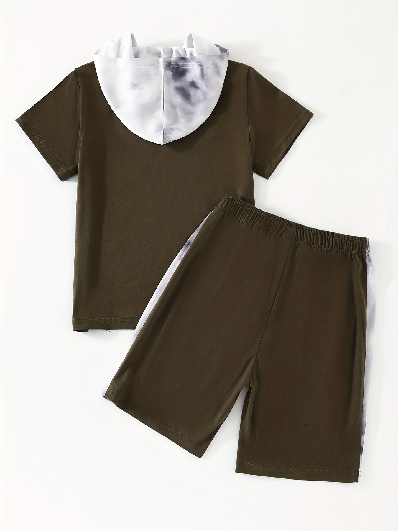 Boys Hooded T Shirt & Sport Shorts Set for Summer