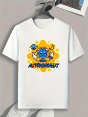 Astronaut Print Men's Graphic T-shirt Casual Comfy Tees