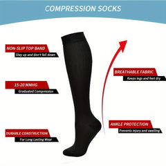 3 Pairs Copper Compression Socks 10-20 mmHg for Men & Women