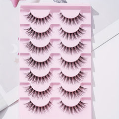 7 Pairs Fishtail False Eyelash Natural Fiber Long False Eyelashes 14mm