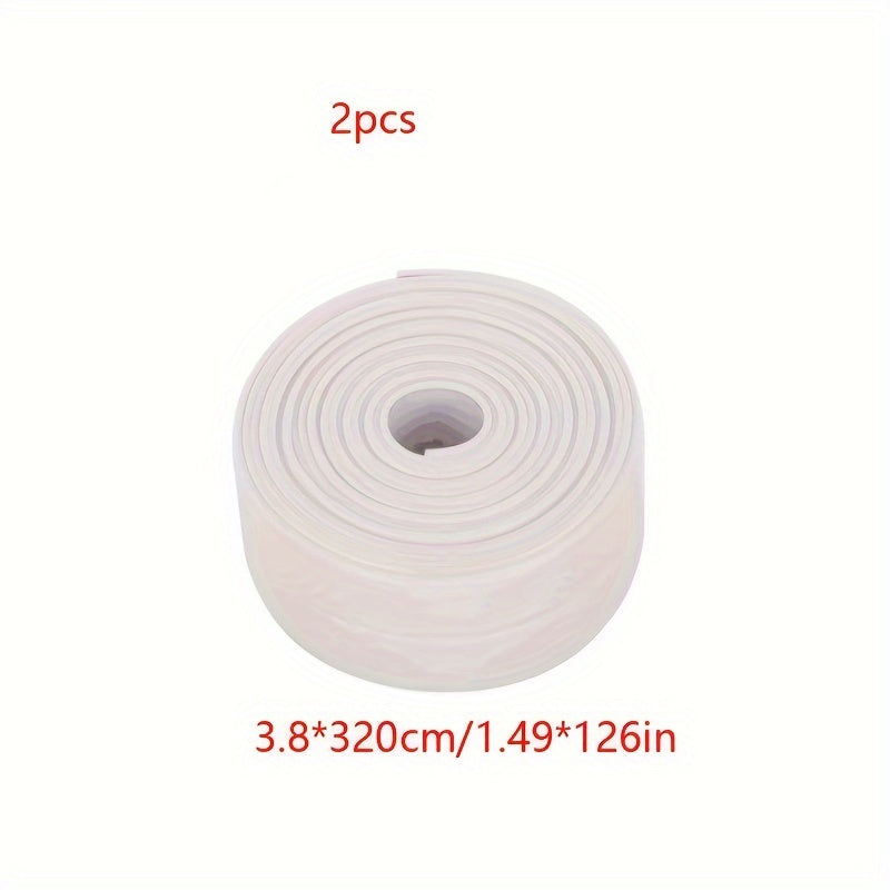 2pcs PVC Self Adhesive Sealant Tape for Kitchen Bathroom Shower Bathtub