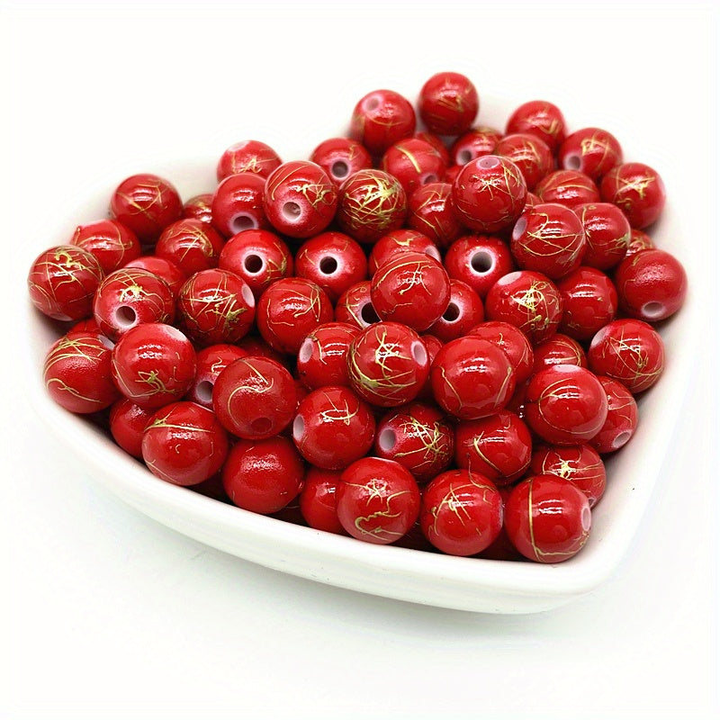50pcs Acrylic Beads Golden Wire for Necklace Bracelet Earring DIY Jewelry
