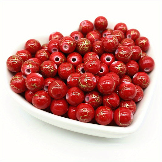 50pcs Acrylic Beads Golden Wire for Necklace Bracelet Earring DIY Jewelry