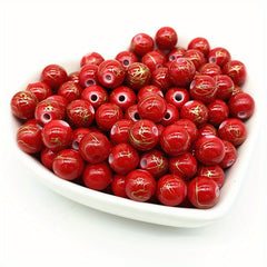 50pcs Acrylic Beads Golden Wire for Necklace Bracelet Earring DIY Jewelry