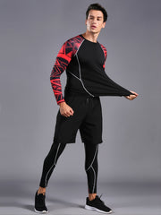 Quick Dry Men's Sports Suit Long Sleeve Fitness T Shirt