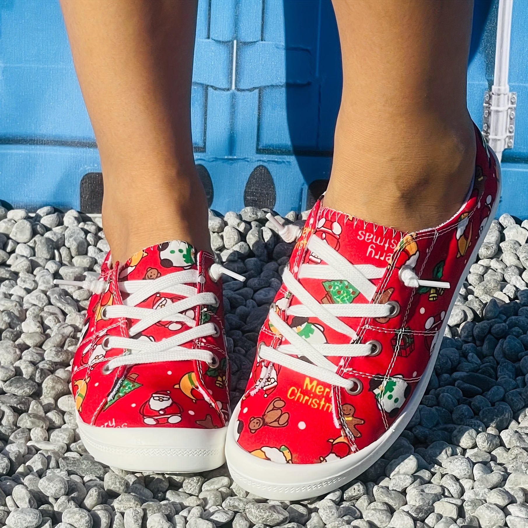 Women's Red Christmas Sneakers Non-Slip Soft Lightweight Shoes