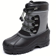 Boy's Snow Boots Fleece Lined Non slip Cozy Outdoor Hiking Shoes