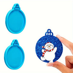 4pcs Christmas Resin Silicone Mold Ornaments Round Pendant Epoxy Resin Mold