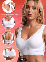 5pcs Solid Sports Bras Cut Out Workout Bra Women's Lingerie