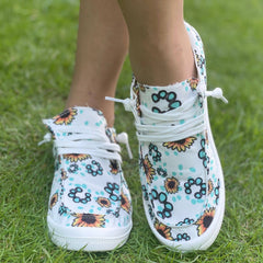 Sunflower Pattern Flat Shoes Women's Casual Lightweight Soft Comfortable Shoes