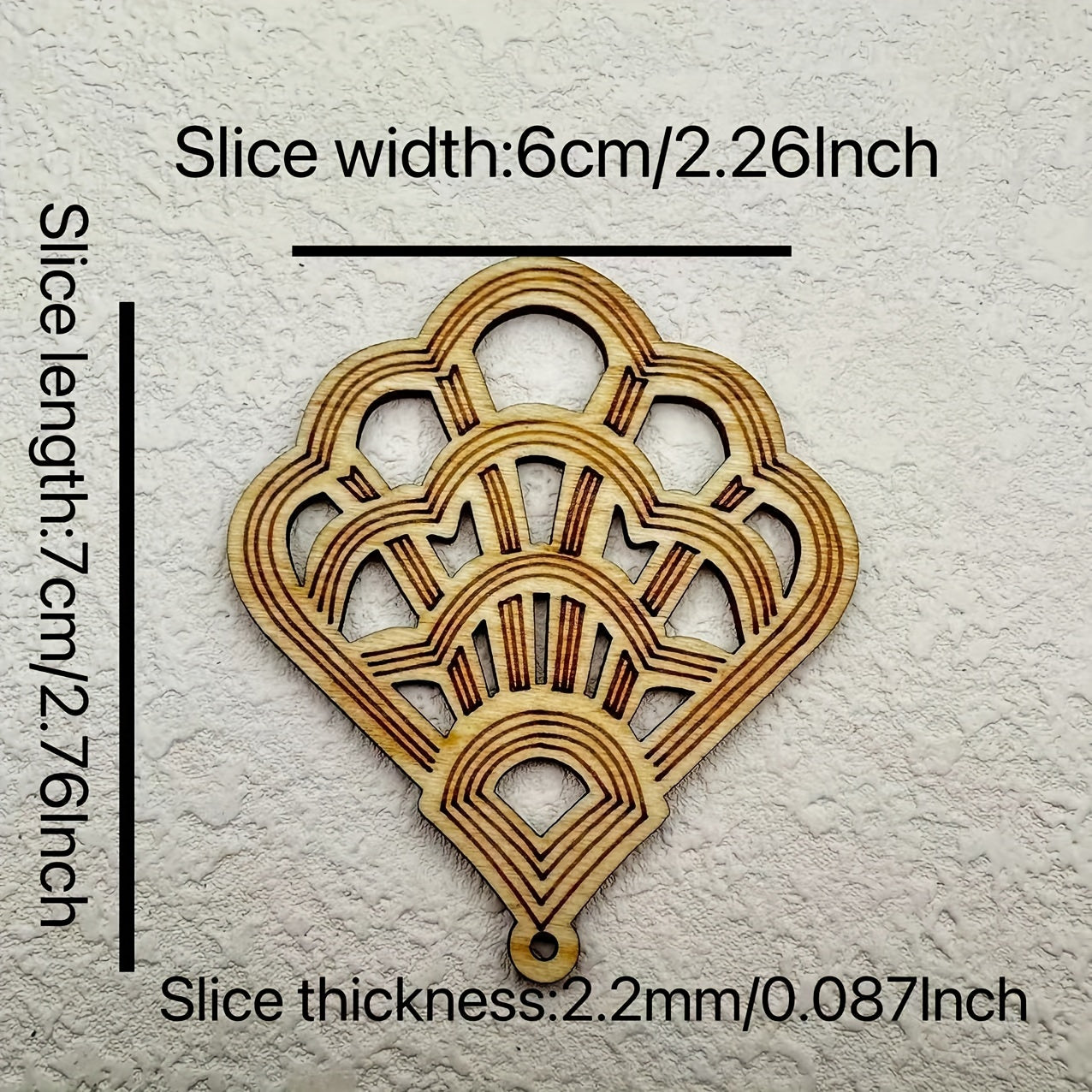 10pcs Shell Shape Sliced Pendant Home Decoration Wooden Crafts