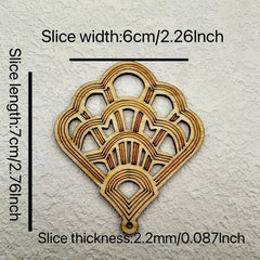 10pcs Shell Shape Sliced Pendant Home Decoration Wooden Crafts