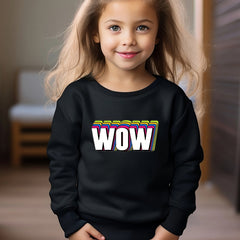 OERYUI WOW Letter Print Sweatshirt Comfy Pullover Boys Kids Sports