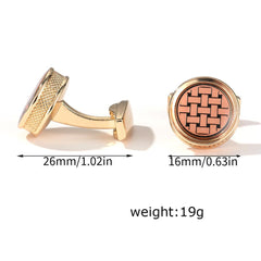 Men's Striped Shirt Cufflinks Set