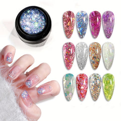 Sequin Gel Nail Polish 8g Formaldehyde & Lead-Free DIY Manicures Long Lasting