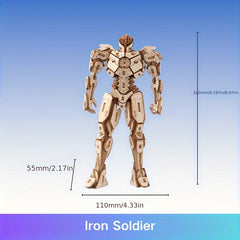 Wooden Robot Iron Man 3D Puzzle Model Gift