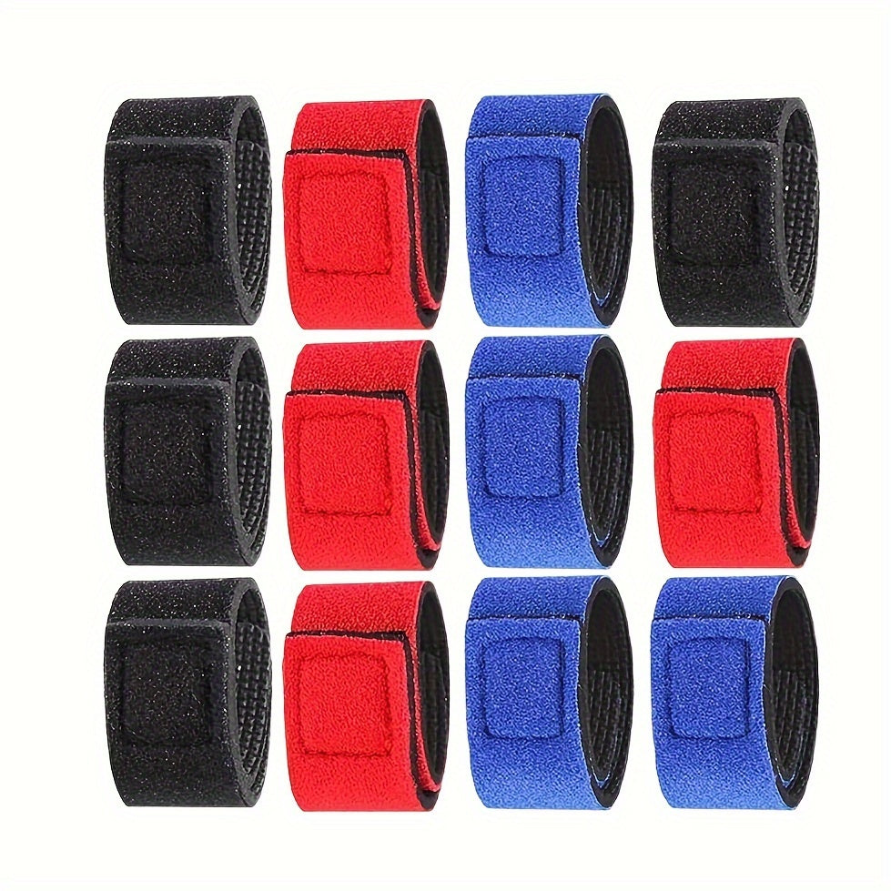 12pcs Fishing Rod Hook And Loop Straps 3 Colours Fishing Rod Straps
