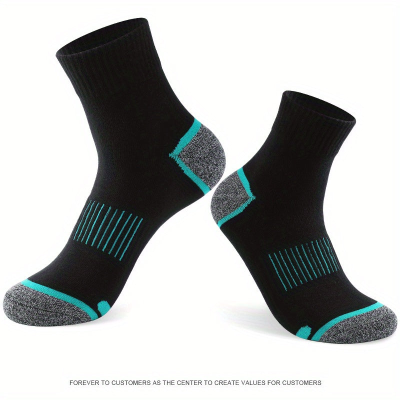 5 Pairs Men's Sports Cotton Socks for Outdoor Running Cycling