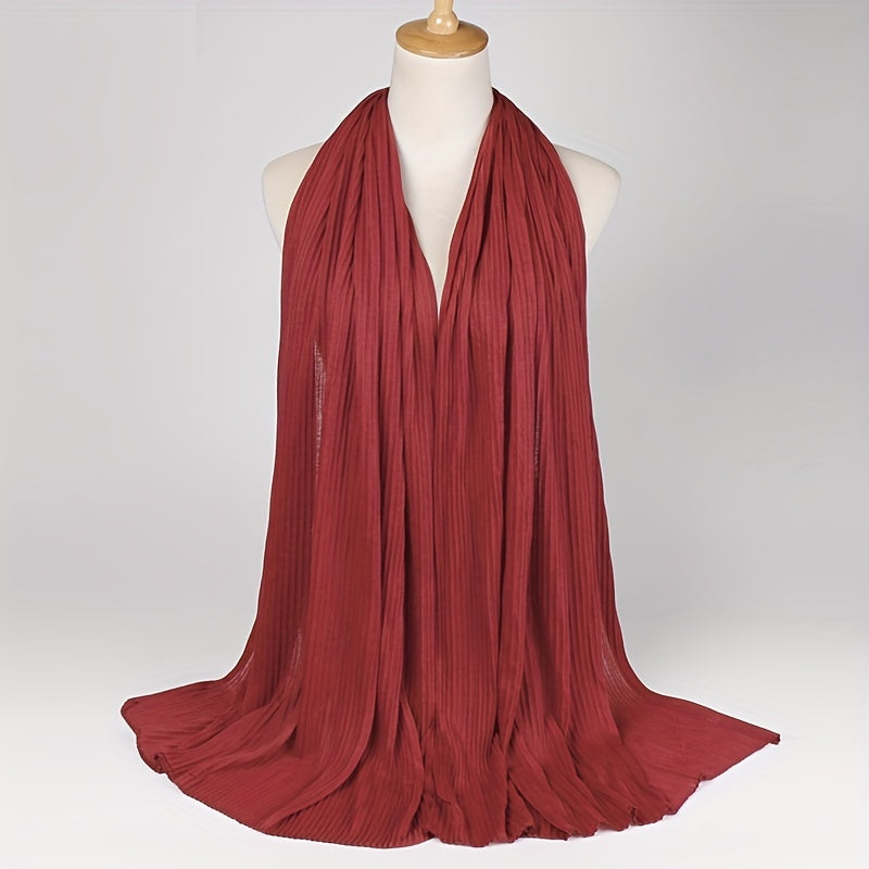 Classic Wrinkle Shawl Long Thin Sunscreen Shawl Breathable Scarf