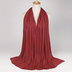 Classic Wrinkle Shawl Long Thin Sunscreen Shawl Breathable Scarf