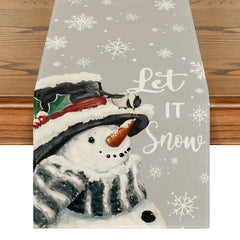 4pcs Red Snowman Polyester Table Runner Placemat