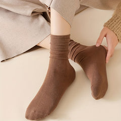 6 Pairs Solid Socks Women's Stockings Comfy & Breathable