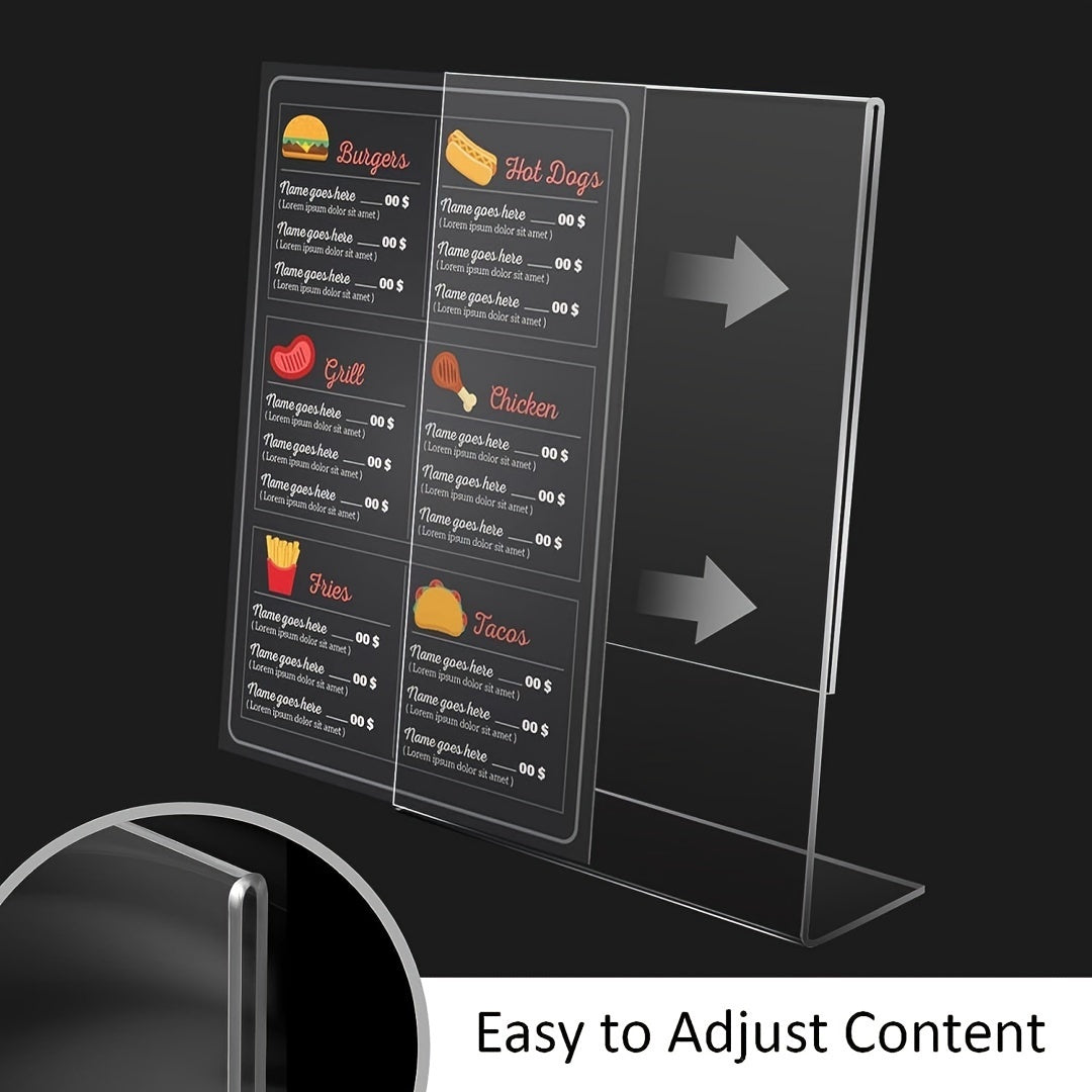 Clear Slanted Back Acrylic Sign Holder 21.08cm x 29 - Tabletop Display Stand