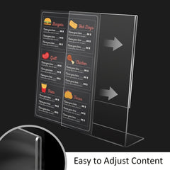 Clear Slanted Back Acrylic Sign Holder 21.08cm x 29 - Tabletop Display Stand