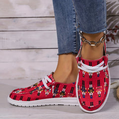 Nutcracker Cartoon Pattern Skateboard Shoes for Women