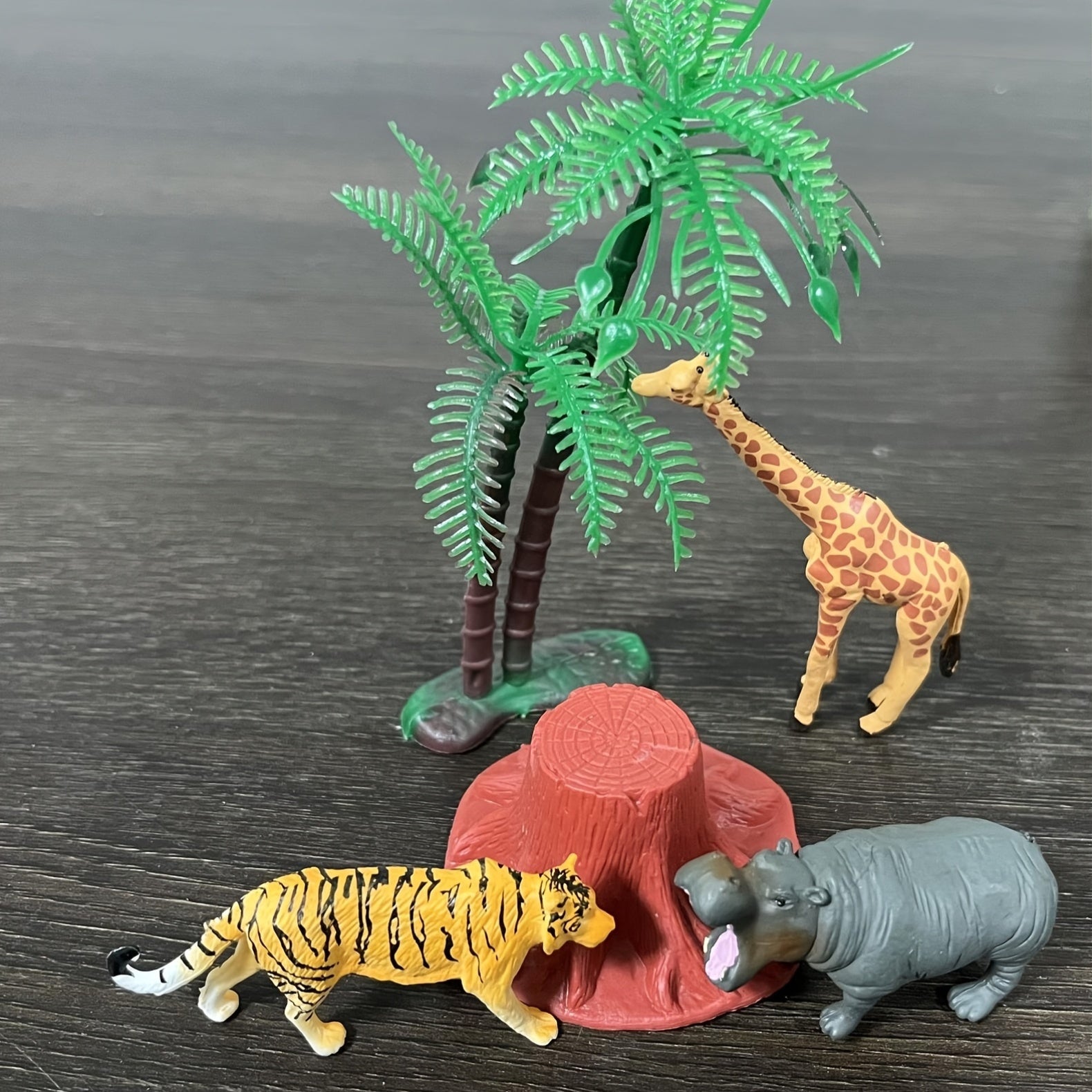 Mini Farm Wild Animal Figures Set Lion Tiger Zebra Giraffe PVC Educational Toy