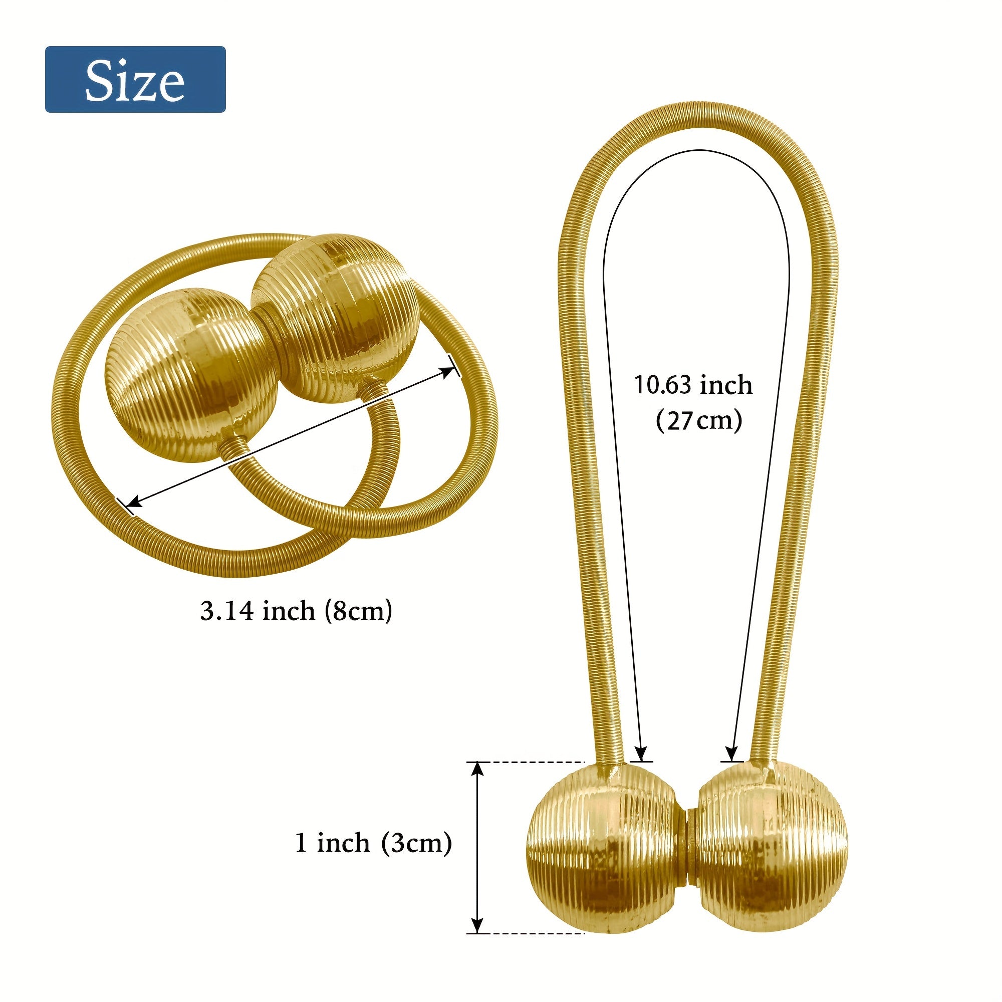2pcs Magnetic Curtain Tiebacks Metal Ball Shape Holdbacks