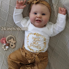 24 Inch Realistic Reborn Doll with Hand Drawn Hair and 3D Skin Veins
